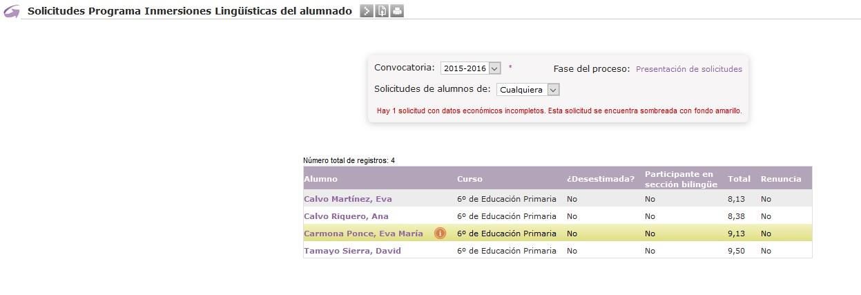 listados inmersion