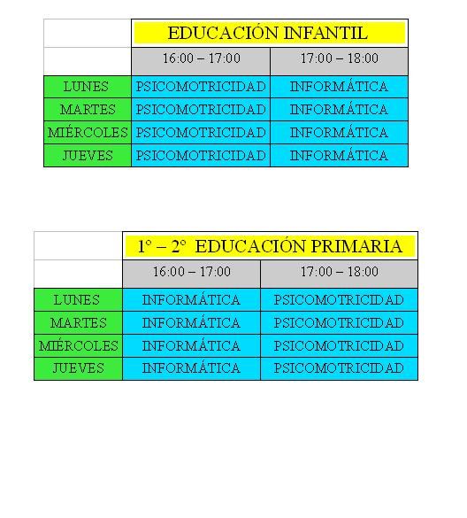 horarios noviembre